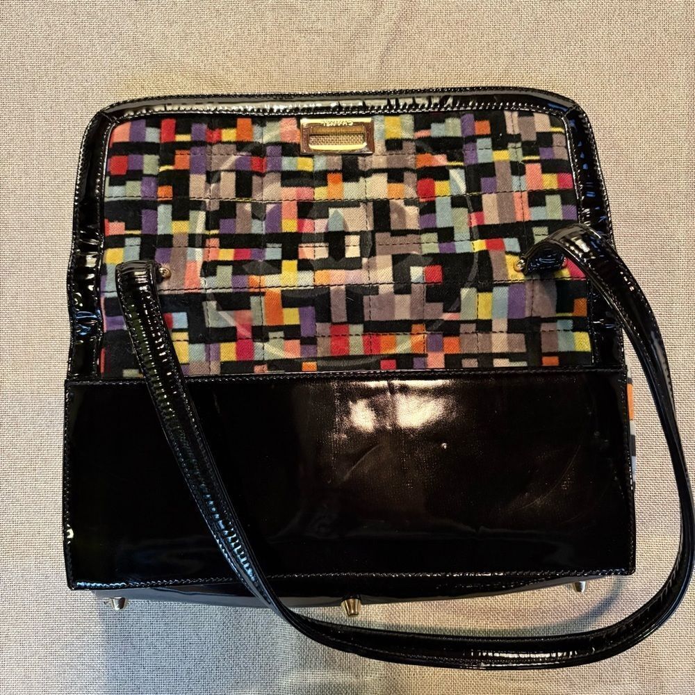 CHANEL Multicolor Mademoiselle Velvet Shoulder Bag, Patent Trim & CC Turn-Lock - Picture 7 of 16